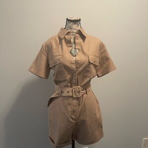 Guess Beige Short Sleeve Romper